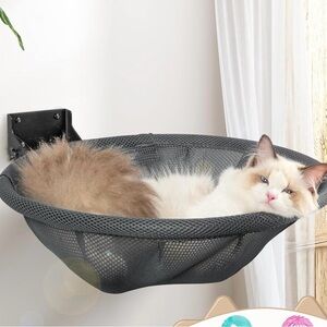 Cat Hammock Wall Mounted, Foldable & Stable Cat Beds - (Gray)